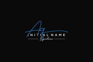 Initial AQ signature logo template vector. Hand drawn Calligraphy lettering Vector illustration.