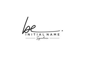 Initial BE signature logo template vector. Hand drawn Calligraphy lettering Vector illustration.