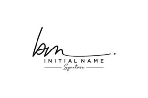 Initial BM signature logo template vector. Hand drawn Calligraphy lettering Vector illustration.