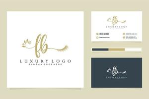 Initial FB Feminine logo collections and business card templat Premium Vector