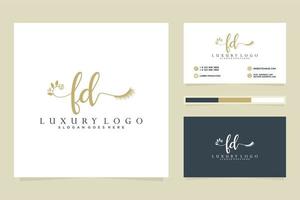Initial FD Feminine logo collections and business card templat Premium Vector