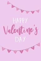 St. Valentine's day greeting card. Celebration lettering with flying hearts. vector