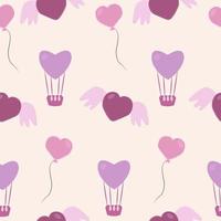 St. Valentine's day seamless pattern. Wrapping paper pattern with heart shaped balloons. vector