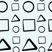 Seamless vector pattern with geometric shapes - circle, triangle and square.