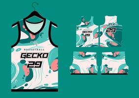 abstract basketball jersey pattern template vector