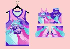 abstract basketball jersey pattern template vector