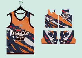 abstract basketball jersey pattern template vector