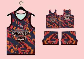 abstract basketball jersey pattern template vector