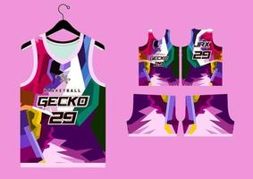 abstract basketball jersey pattern template vector