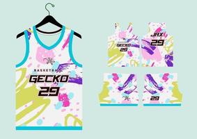 abstract basketball jersey pattern template vector