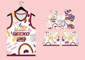 plantilla de patrón de camiseta de baloncesto abstracto vector