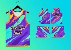 abstract basketball jersey pattern template vector