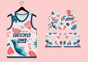 abstract basketball jersey pattern template vector