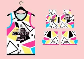 abstract basketball jersey pattern template vector