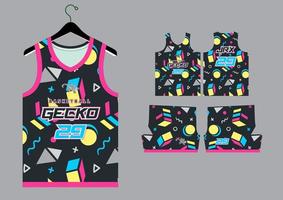 abstract basketball jersey pattern template vector