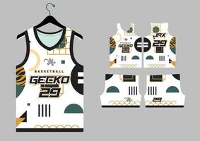 abstract basketball jersey pattern template vector