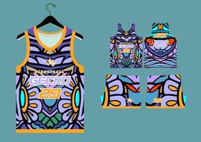 abstract basketball jersey pattern template vector