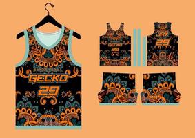 abstract basketball jersey pattern template vector