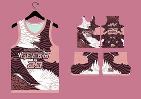 abstract basketball jersey pattern template vector