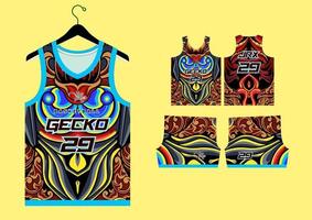 abstract basketball jersey pattern template vector