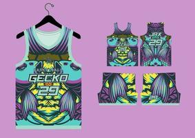 abstract basketball jersey pattern template vector