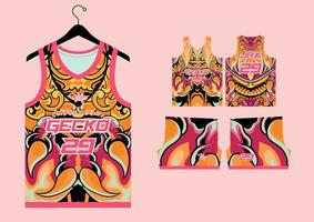 abstract basketball jersey pattern template vector