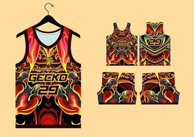 abstract basketball jersey pattern template vector