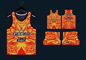 abstract basketball jersey pattern template vector