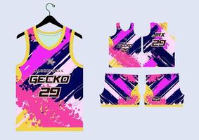 abstract basketball jersey pattern template vector