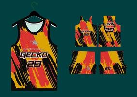 abstract basketball jersey pattern template vector