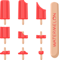 Big set various sweet tasty natural ice cream png