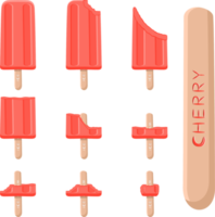 Big set various sweet tasty natural ice cream png