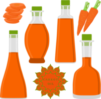 Set coloured oil in glass bottles png