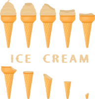 Big set various sweet tasty natural ice cream png