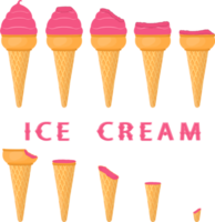 Big set various sweet tasty natural ice cream png