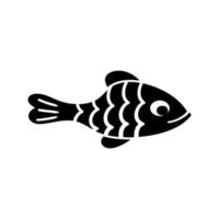 vector de icono de pescado. signo de ilustración de acuario. símbolo del océano. logotipo de pescado divertido.