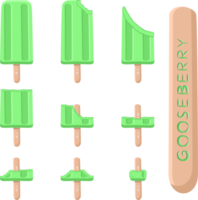 Big set various sweet tasty natural ice cream png