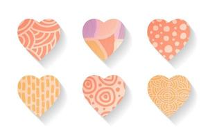 A set isolated single design element, heart icon with textured. Vector illustration. EPS10