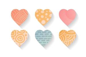 A set isolated single design element, heart icon with textured. Vector illustration. EPS10