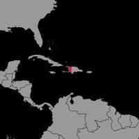 pin mapa con bandera de haití en el mapa mundial. ilustración vectorial vector
