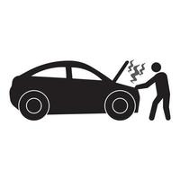 stuck car icon vector