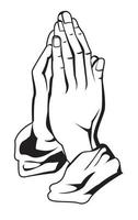 hand prayer gesture vector