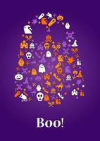 Happy Halloween Design Element For Poster, Card vector