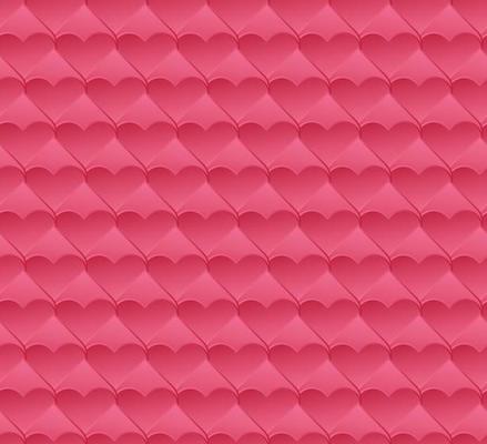 Pink gradient hearts seamless pattern, vector illustration.