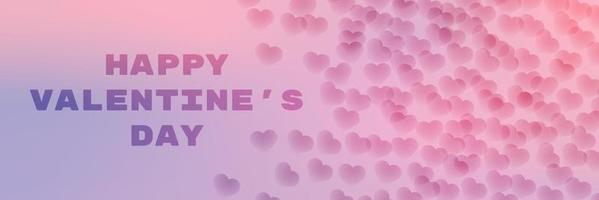 Happy Valentine's Day background. Wavy pink and purple gradient layout template. vector