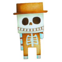 grappig skelet voor halloween png