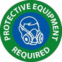 Floor Sign, Protective Equipment Required vector