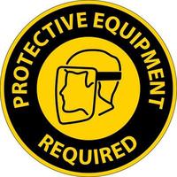 Floor Sign, Protective Equipment Required vector