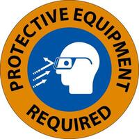 Floor Sign, Protective Equipment Required vector