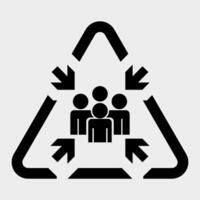 Assembly Point Black  Icon Isolated On White Background vector